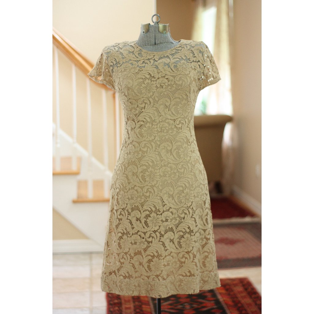 Prada 2008 Tan Lace Dress